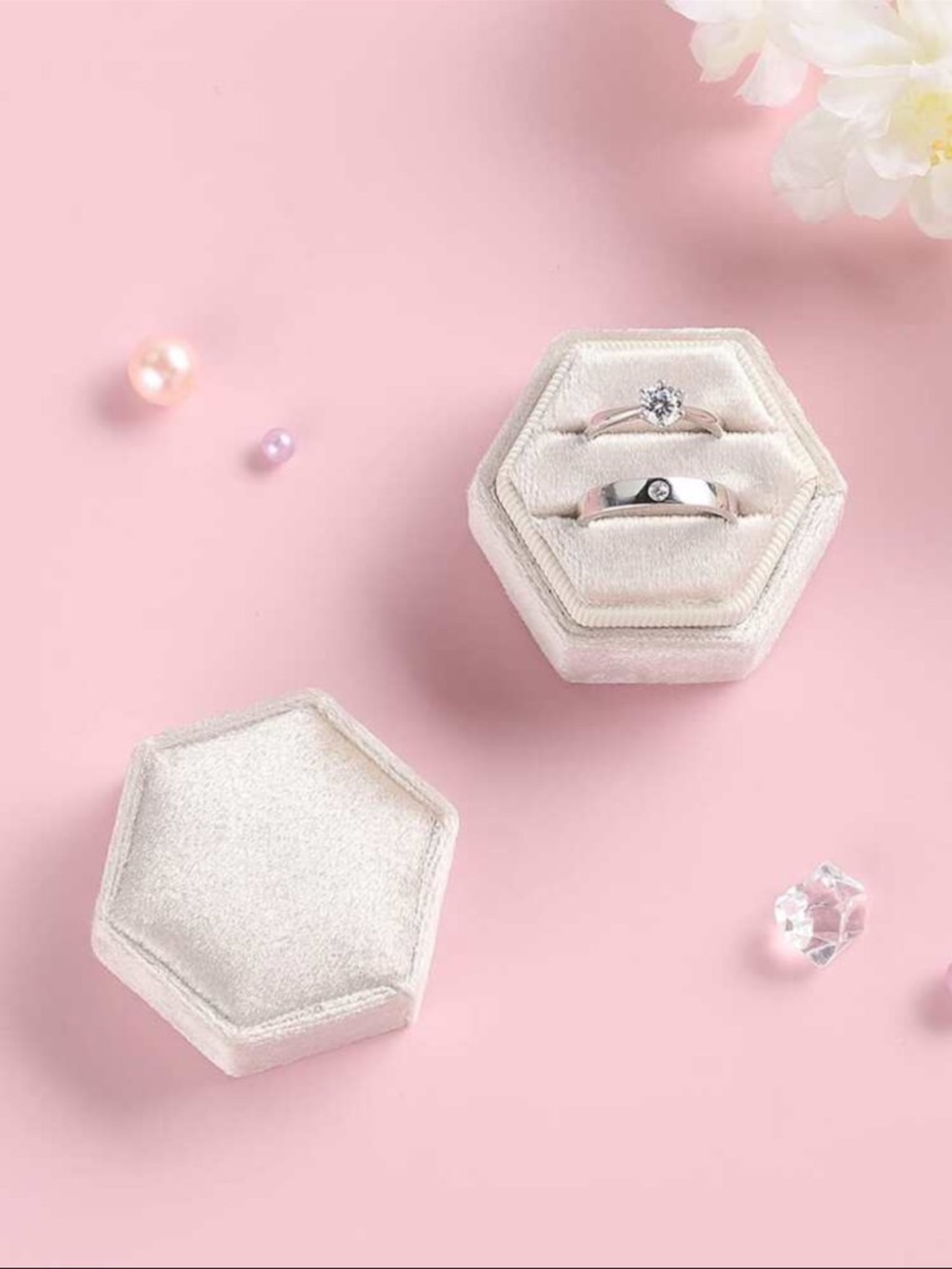 Velvet Double Ring Box